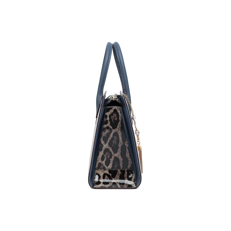 COMELY Cow Leather Patchwork Synthetic Leather Handbag Regular Women's Ecru-2
