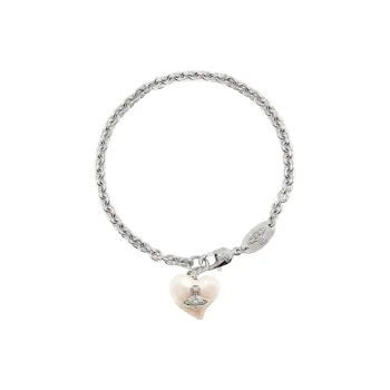 Vivienne Westwood Brass Swarovski Glass Pearl Bracelets Unisex Silver