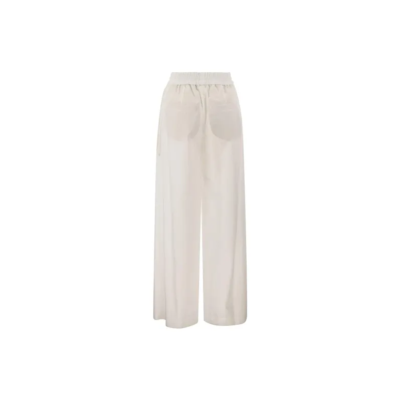 Brunello Cucinelli Elasticated Waistband Wide Leg Trousers-1