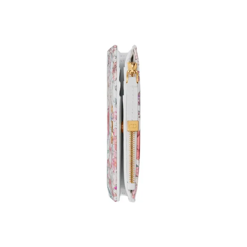 DIOR Caro Calfskin Wallet Women's White & Multicolor-2