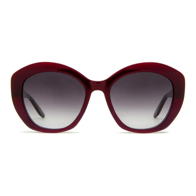BARTON PERREIRA Acetate Irregular Shape Sunglasses Women's Deep Red-1