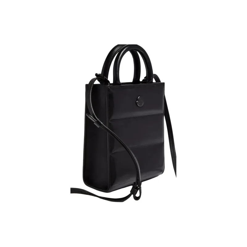 Moncler Calfskin Tote Bag Shopping Bag Shoulder Bag Crossbody Bag Handbag Mini Women's Black-2