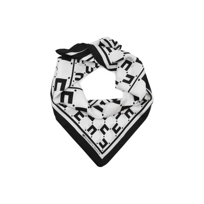 Elisabetta Franchi Silk Scarves Women's Butter/Black-2