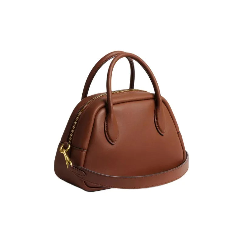 COACH Borough Leather Handbag, Shoulder Bag, Crossbody Bag Medium Size Women's Brown-1