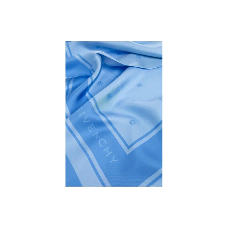 GIVENCHY Silk Scarves Women's Blue-2