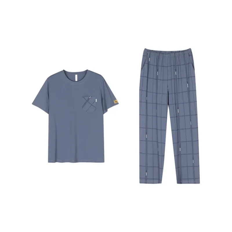 Follow The United States Pajama Set Men's Pale Blue-0