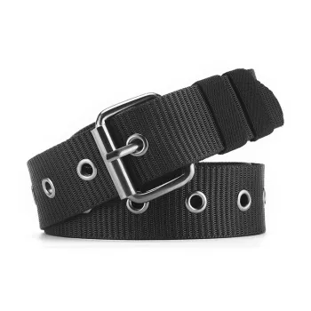 ACUC All Season Solid Color Canvas Youth Versatile Pin Buckle Belt Belt Width  3.8cm Unisex