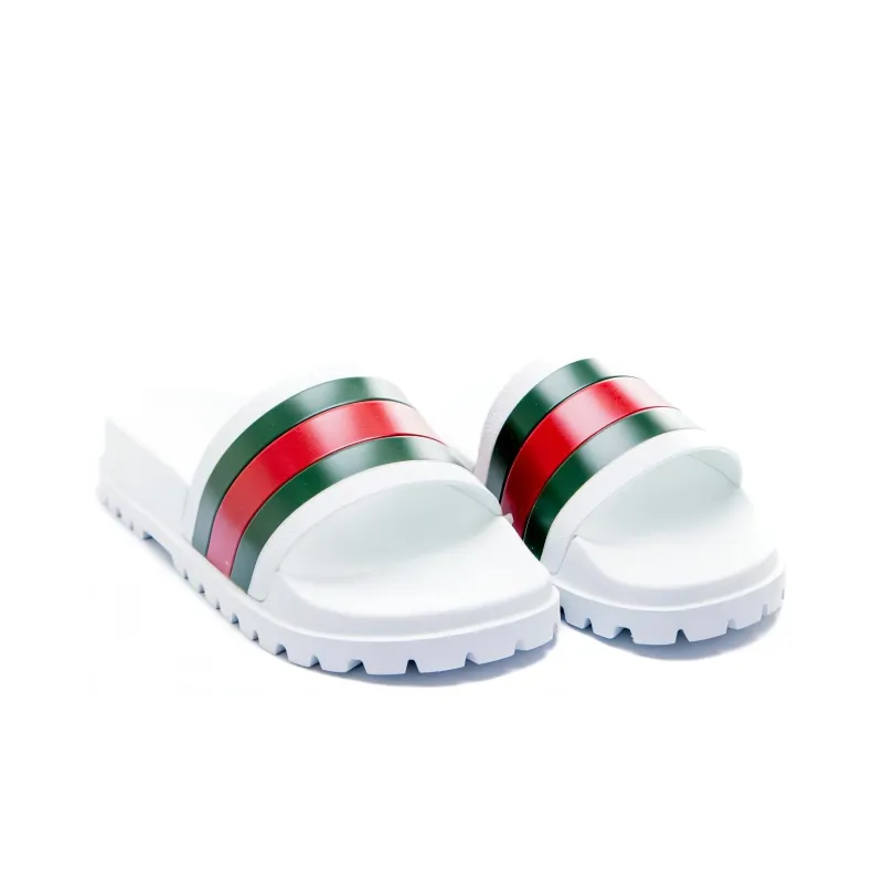 GUCCI Web Slide Sandal White-2