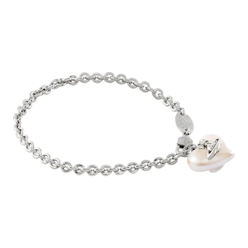 Vivienne Westwood Brass Swarovski Glass Pearl Bracelets Unisex Silver-1
