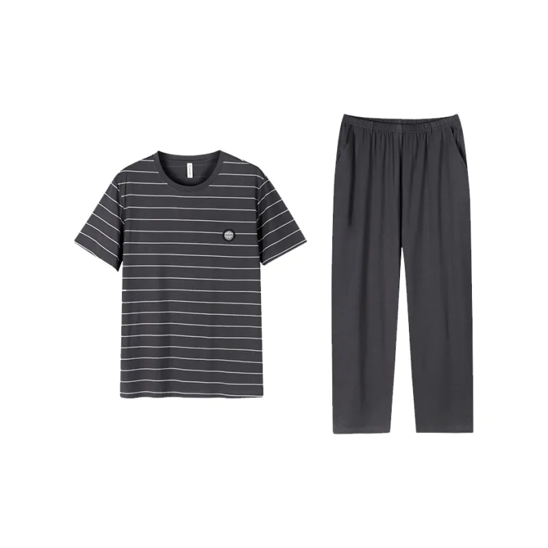 Follow The United States Pajama Set Men's Pale Ink Gray-0