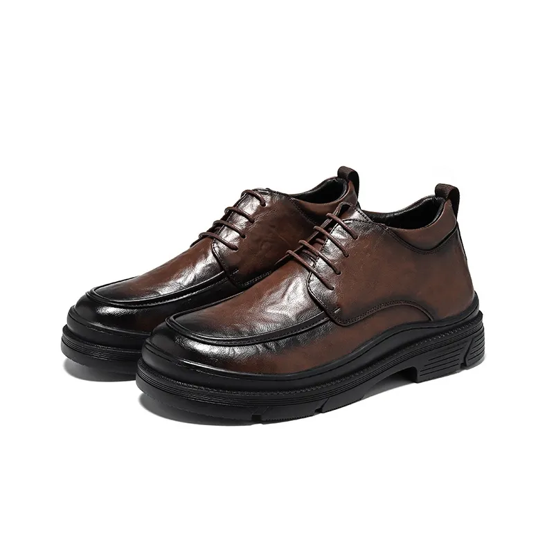 ZUWUDONG Men's Casual Shoes Men Mid Top Black/Coffee-5