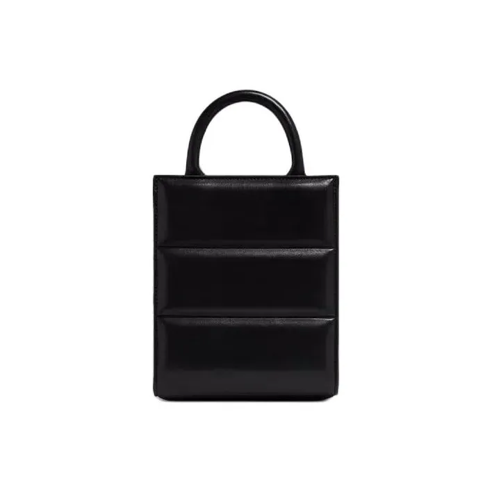 Moncler Calfskin Tote Bag Shopping Bag Shoulder Bag Crossbody Bag Handbag Mini Women's Black-1