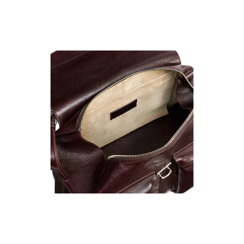 Lemaire Cow Leather Handbag, Shoulder Bag Women's Black Eggplant-3