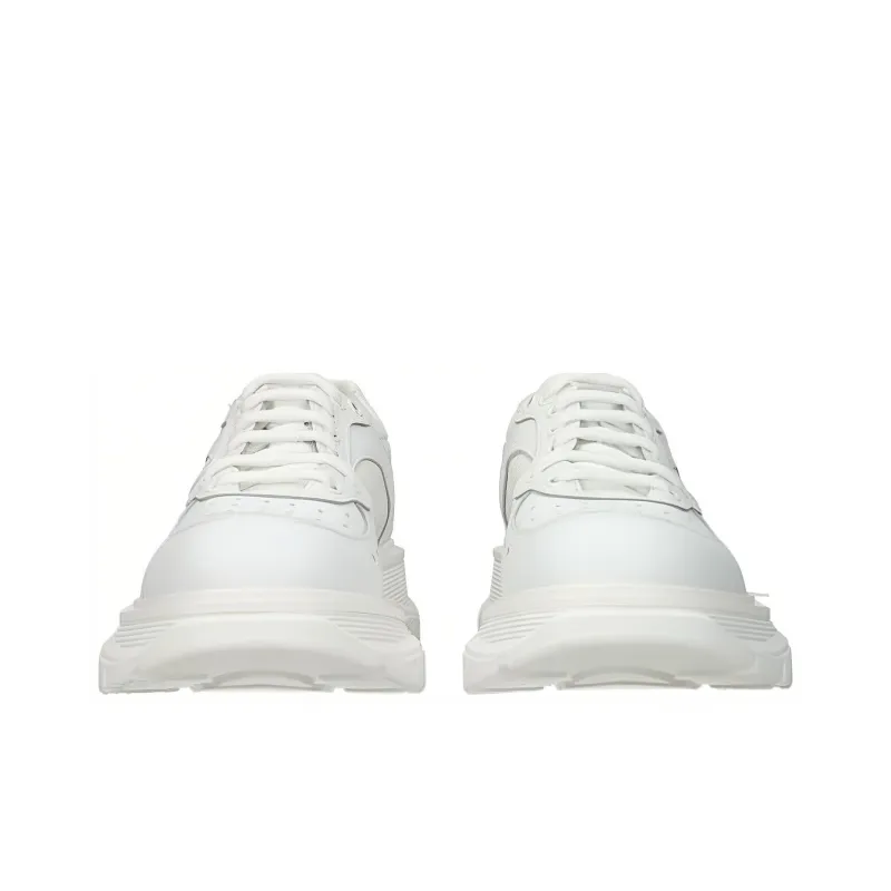 Alexander McQueen Tread Suede panelled Leather Trainers 'White'-3
