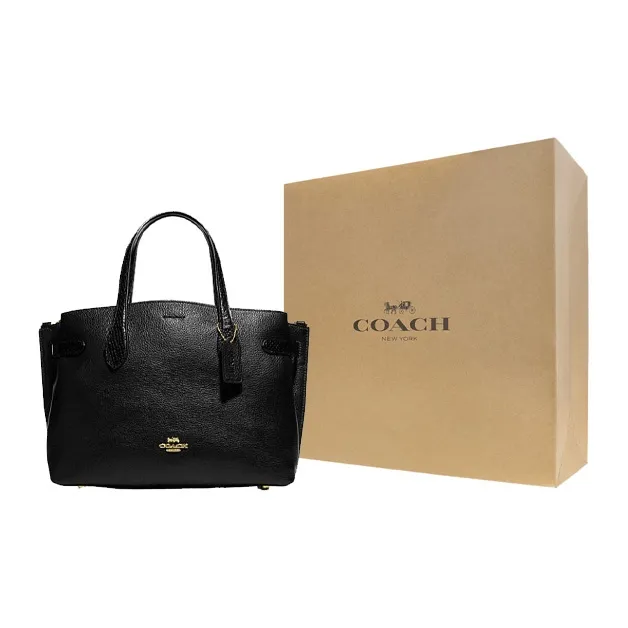COACH Cow Leather Shoulder Bag, Crossbody Bag, Handbag Women's Black-6