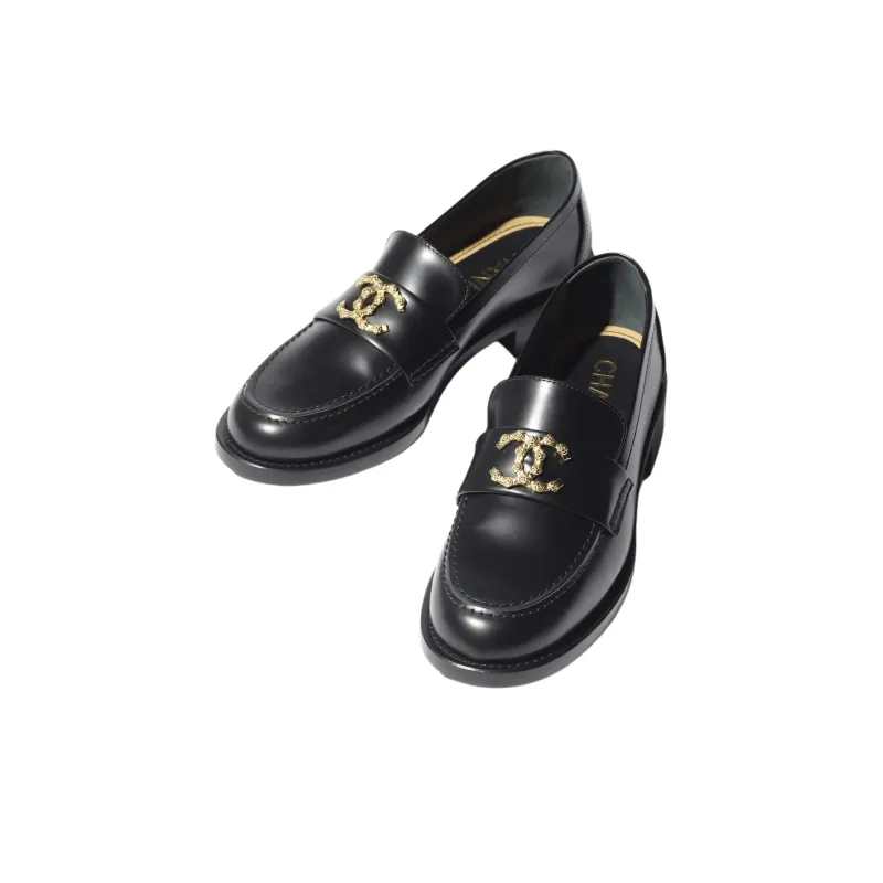 CHANEL Loafers 3cm Women's Black-2