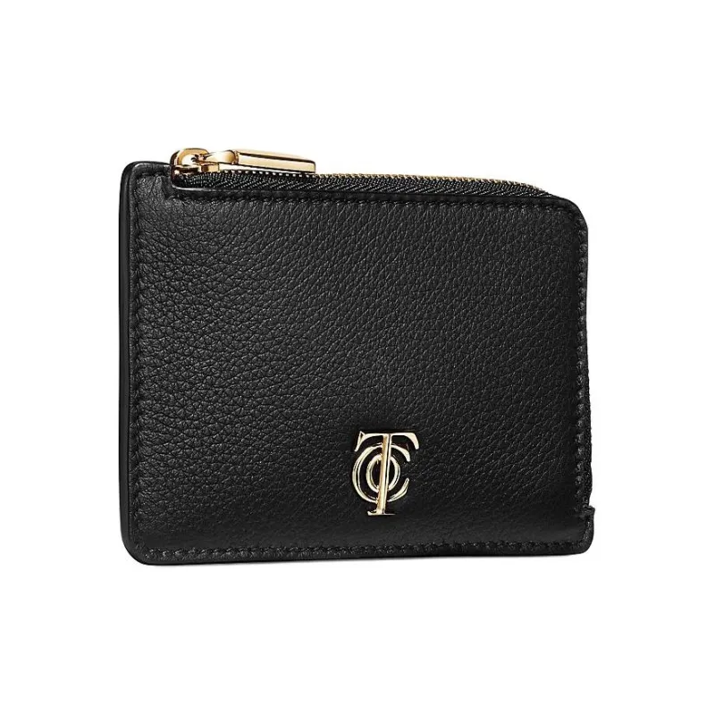 TIFFANY & CO. Leather Card Holder Women's Black-1