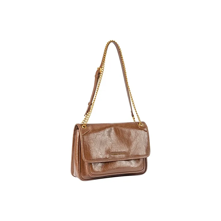 VANESSA HOGAN Cow Leather Shoulder Bag Crossbody Bag Women's Brown/Black-1