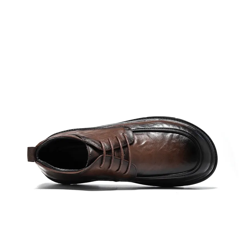 ZUWUDONG Men's Casual Shoes Men Mid Top Black/Coffee-6