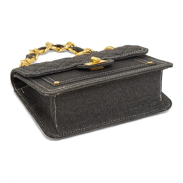 Teenmix Fabric Microfiber Synthetic Leather One Shoulder Handbag Regular Women's Black/Blue-12