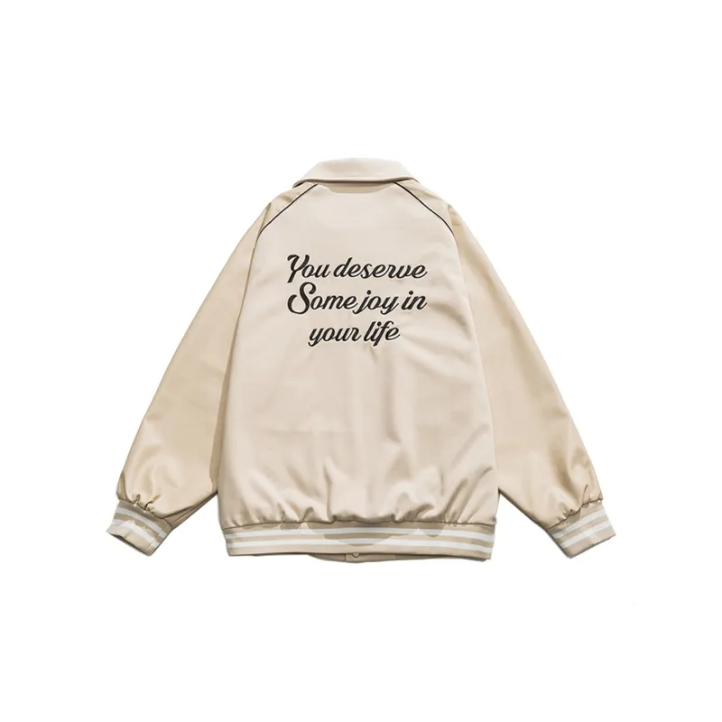 Wen Shan Baseball Jacket Unisex Apricot-1