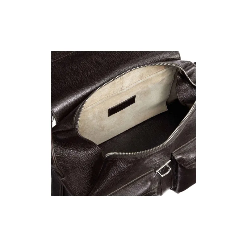 Lemaire Cow Leather Handbag Shoulder Bag Medium Size Women's Dark Brown-7