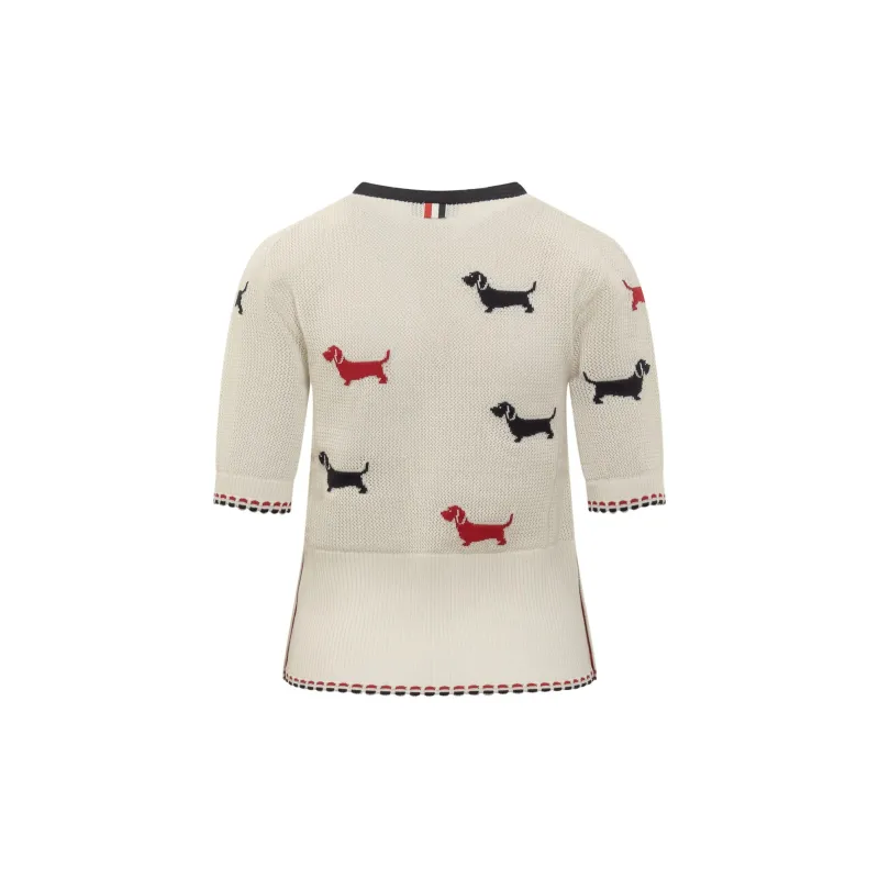 THOM BROWNE Hector Icon Mid Sleeved Knit Top-1