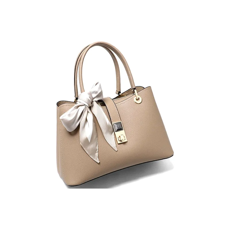 COMELY Cow Leather Patchwork Synthetic Leather Crossbody Bag Handbag Mom Bag Regular Women's Apricot-3