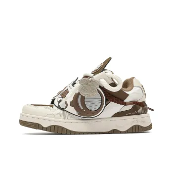 Money Tutu x MR.PESIN Low Top Skateboard Shoes Unisex White Brown