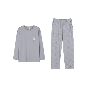 Follow The United States Pajama Set Men's Silver Frost Gray