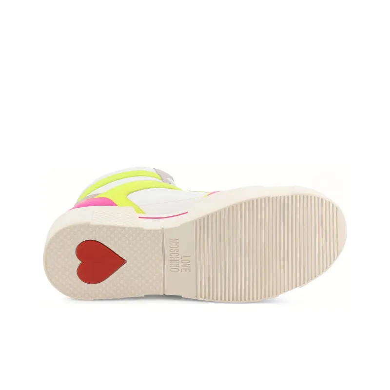 LOVE MOSCHINO High Top Skateboard Shoes Women's White-4