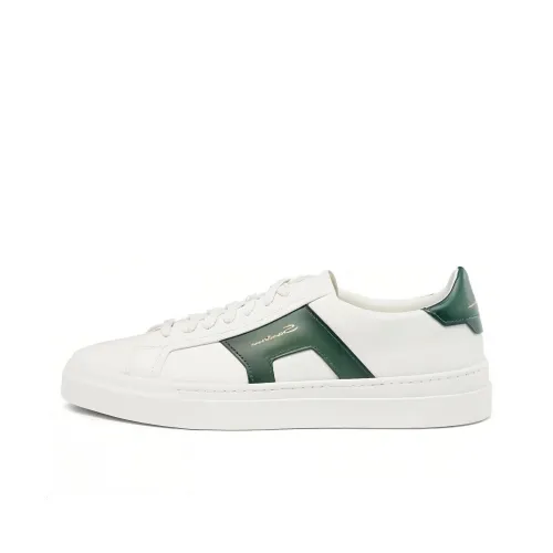 Santoni Double Buckle Low-top Leather Sneakers