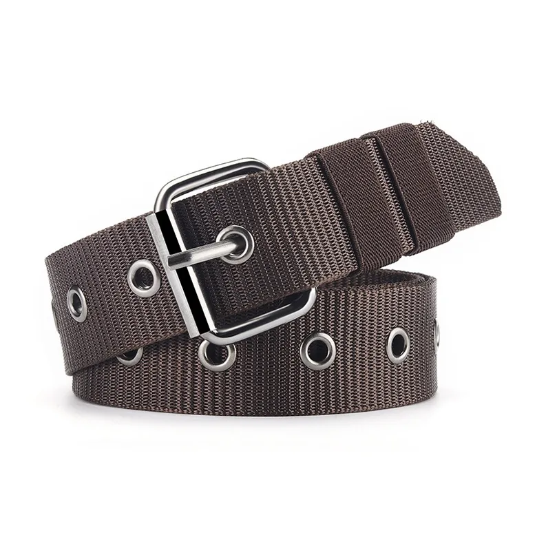 ACUC All Season Solid Color Canvas Youth Versatile Pin Buckle Belt Belt Width  3.8cm Unisex-3