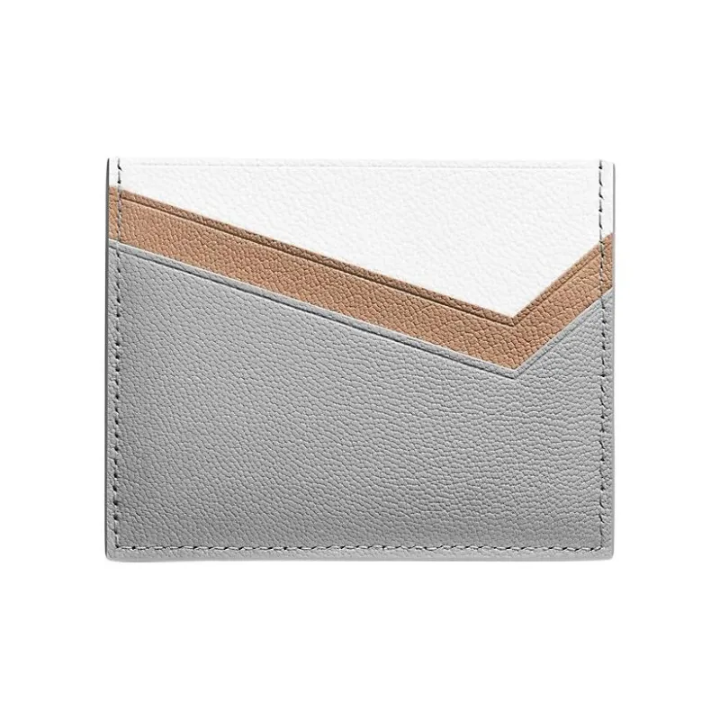 TIFFANY & CO. Tiffany T Goatskin Card Holder Women's Taupe Multicolor-2