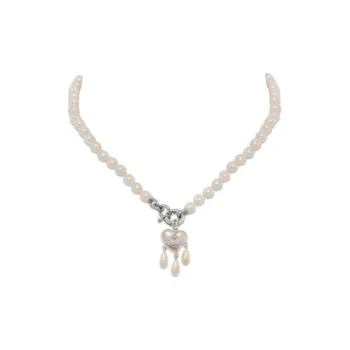 Vivienne Westwood Recycled Brass Glass Pearl Necklaces Unisex Silver
