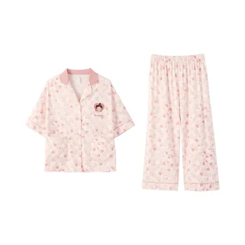 Aannsfam Pajama Set Women's Coral Pink
