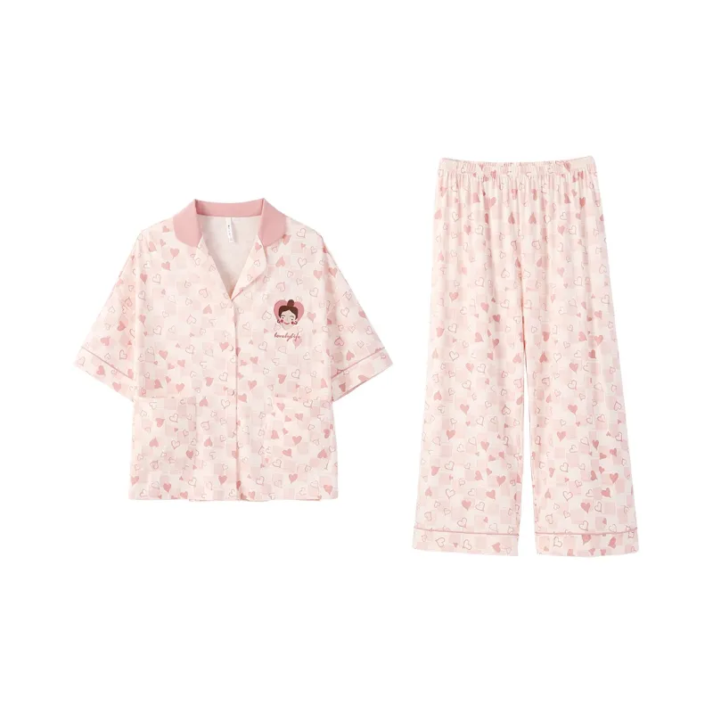 Aannsfam Pajama Set Women's Coral Pink-0