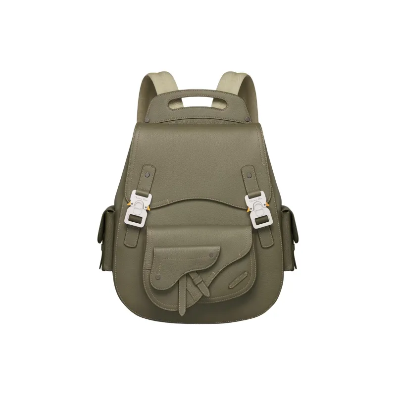 DIOR Gallop Grained Calfskin Backpack Double-Shoulder Large Size Men's Khaki-0