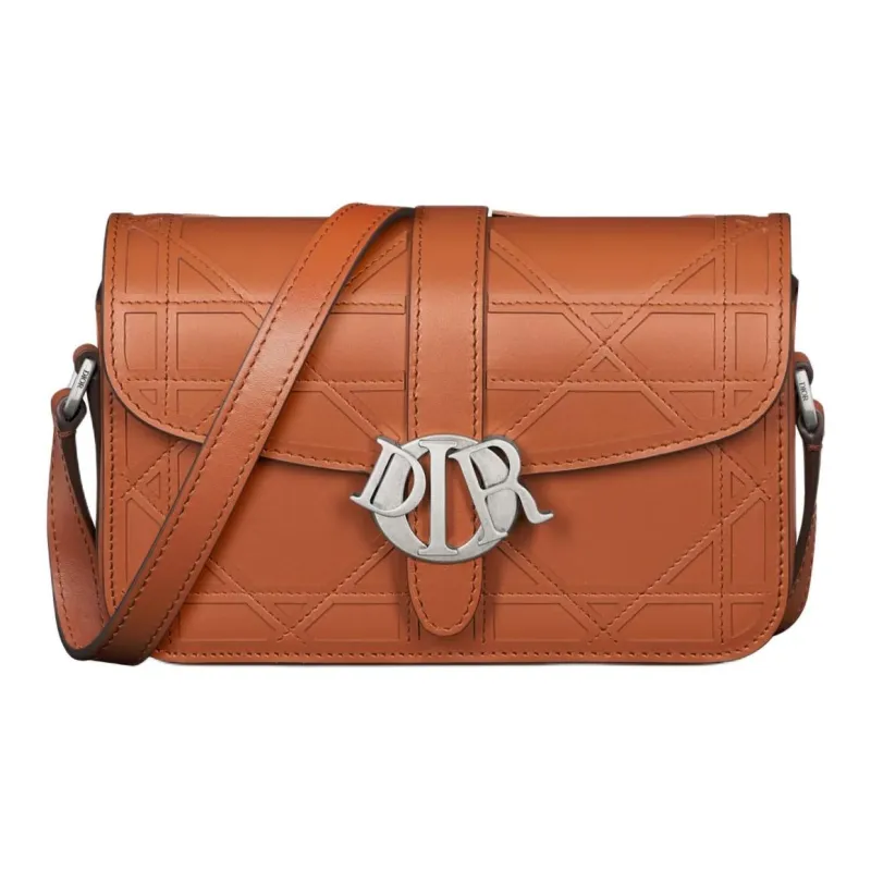 DIOR Cannage Cosmo Leather Shoulder Bag Crossbody Bag Mini Men's Cognac-1
