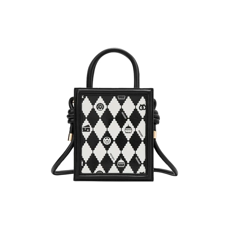 SEM/R PU Handbag Trumpets Women's Ecru 10301 Black 90001-3