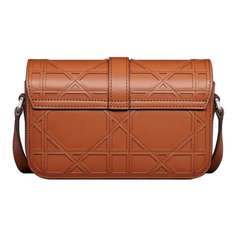DIOR Cannage Cosmo Leather Shoulder Bag Crossbody Bag Mini Men's Cognac-3