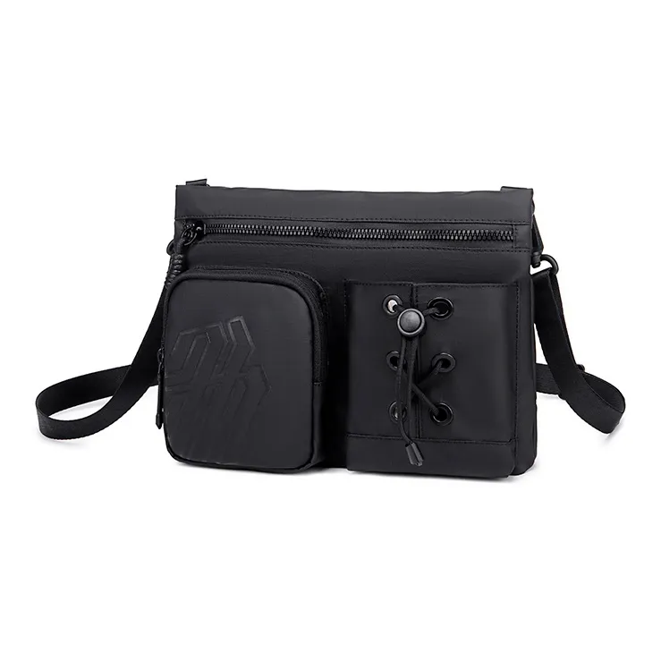 ARCTIC HUNTER Polyester Messenger Bag, Shoulder Bag, Crossbody Bag Unisex Black/Gray/Blue-1