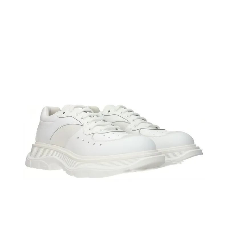Alexander McQueen Tread Suede panelled Leather Trainers 'White'-1