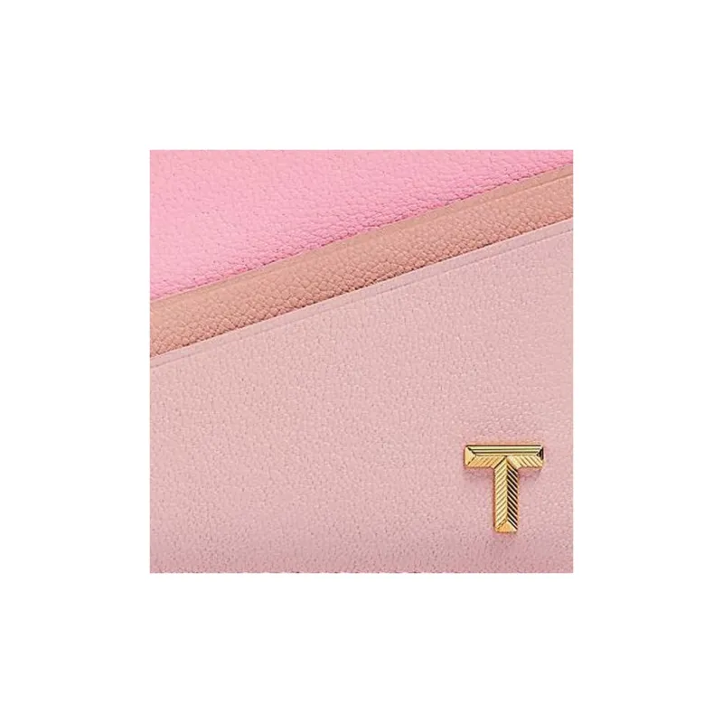TIFFANY & CO. Tiffany T Goatskin Card Holder Women's Pink Multicolor-4