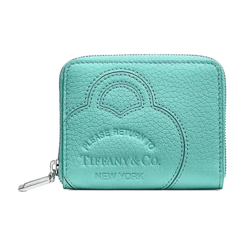 TIFFANY & CO. Return To Tiffany Collection Taurillon Leather Wallet Small Size Women's Blue