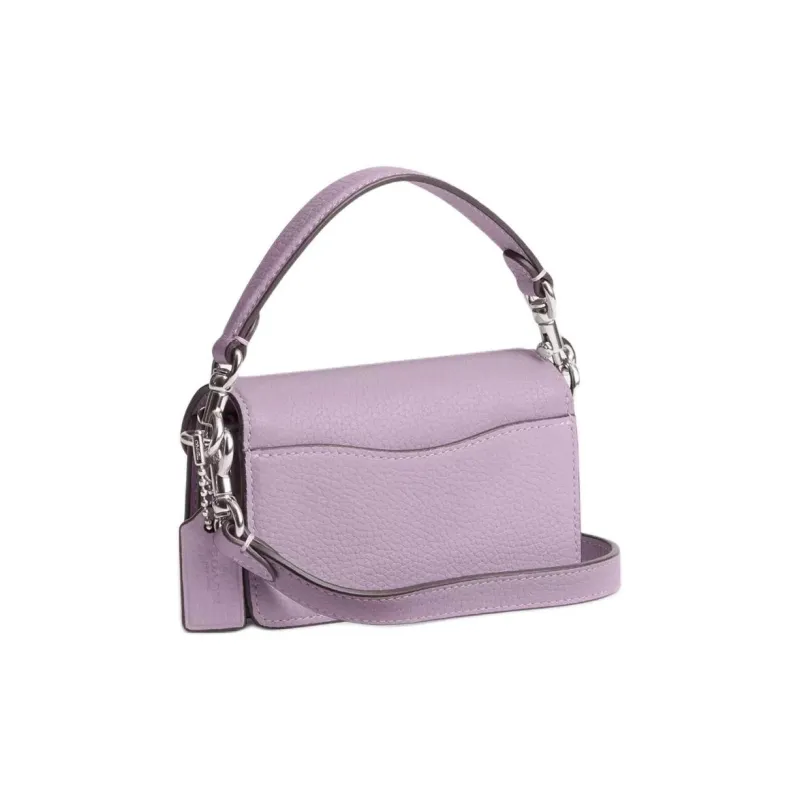 COACH Tabby Polished Grain Leather Portable Crossbody Bag, Shoulder Bag Mini Women's Light Purple-1