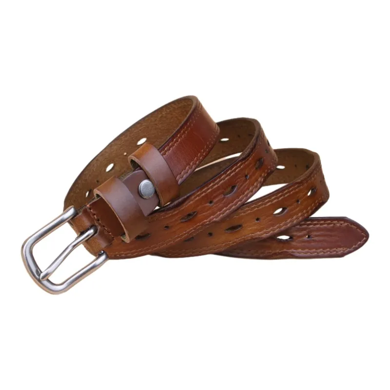 ACUC Top Grain Cow Leather Belts Women's 2.3cm-3