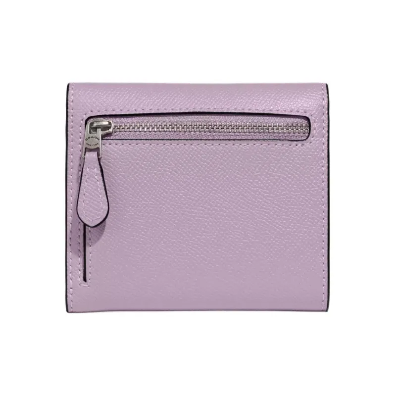 COACH Wyn Grained Leather Coin Purses Wallets Mini Women's Light Purple-1