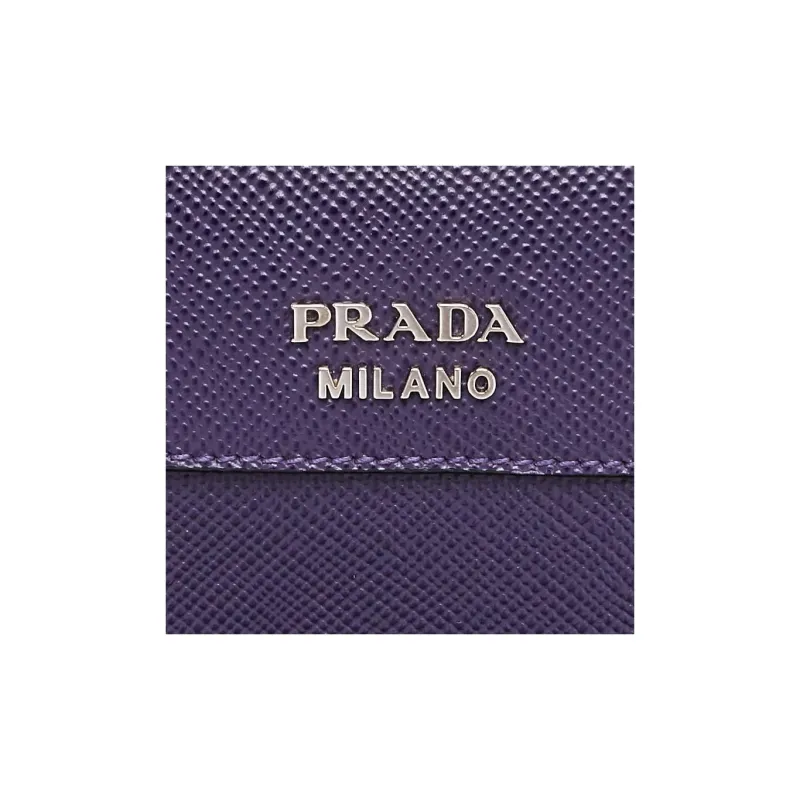 PRADA Uva Saffiano Leather Crossbody Bag Shoulder Bag Women's Dark Purple-6