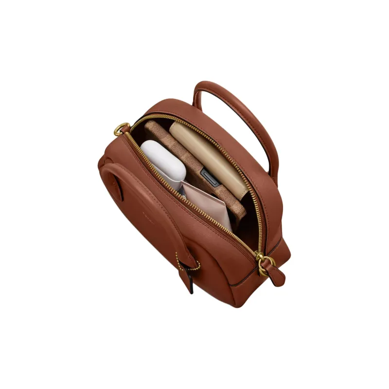 COACH Borough Leather Handbag, Shoulder Bag, Crossbody Bag Medium Size Women's Brown-3
